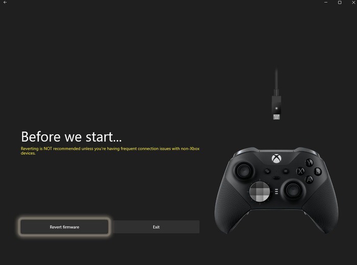 Revert Xbox One Controller Firmware