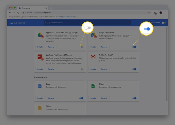 DISABLE EXTENSIONS CHROME